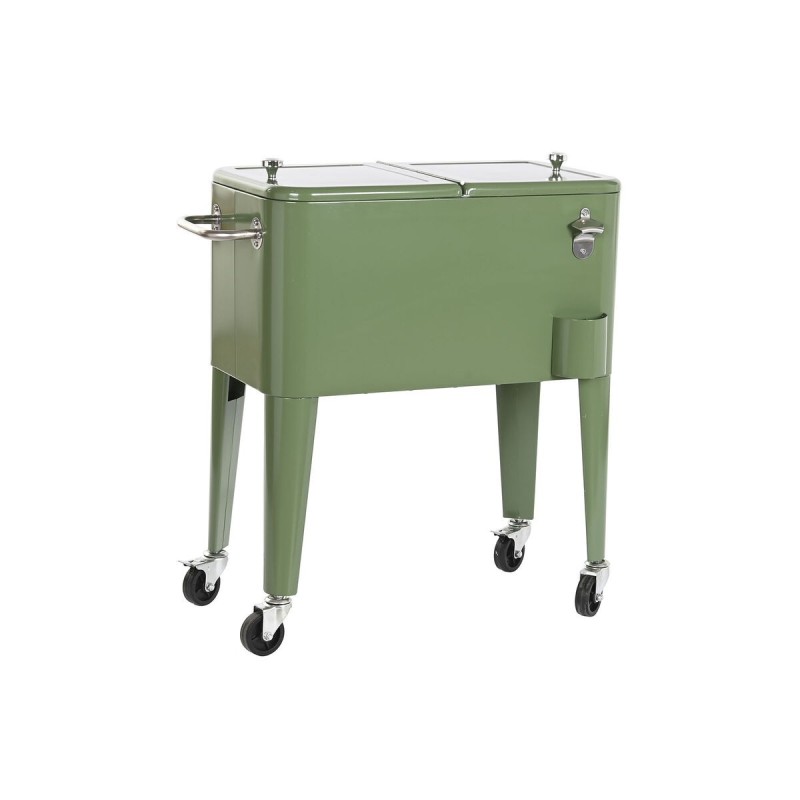 Portable Fridge DKD Home Decor 74 x 43 x 80 cm Steel Green polypropylene 56 L