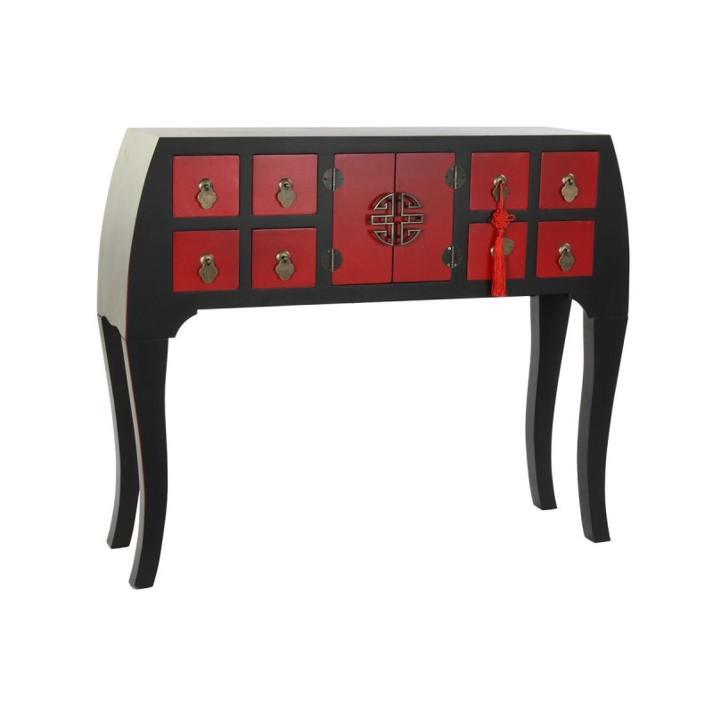 Console DKD Home Decor 98,5 x 27 x 80 cm Fir Black MDF Wood