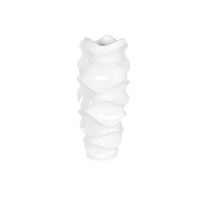 Planter Home ESPRIT White Fibreglass Waves 44 x 44 x 101 cm