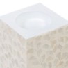 Candleholder Beige Mother of pearl MDF Wood 10,5 x 10,5 x 21 cm