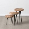 Set of 3 tables Natural Iron 40 x 38 x 62,3 cm (3 Units)