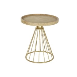 Side table DKD Home Decor Golden Natural Metal Fir 49,5 x 49,5 x 56 cm