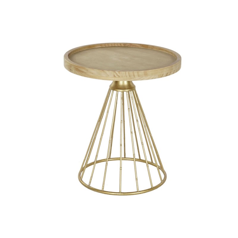 Side table DKD Home Decor Golden Natural Metal Fir 49,5 x 49,5 x 56 cm