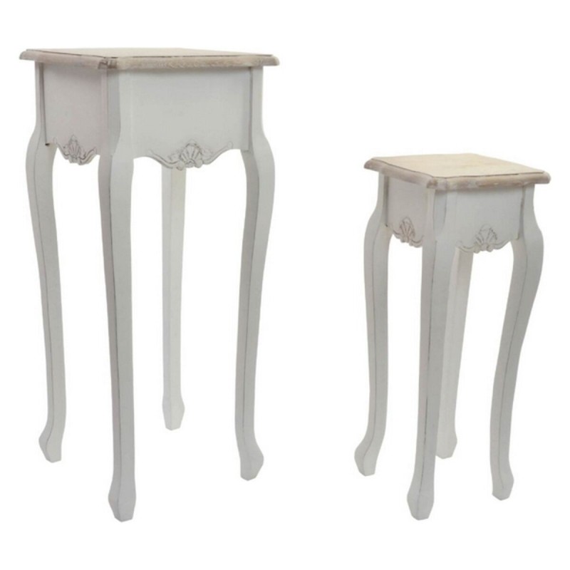 Side table DKD Home Decor Versalles Fir Wood White 35 x 35 x 80 cm