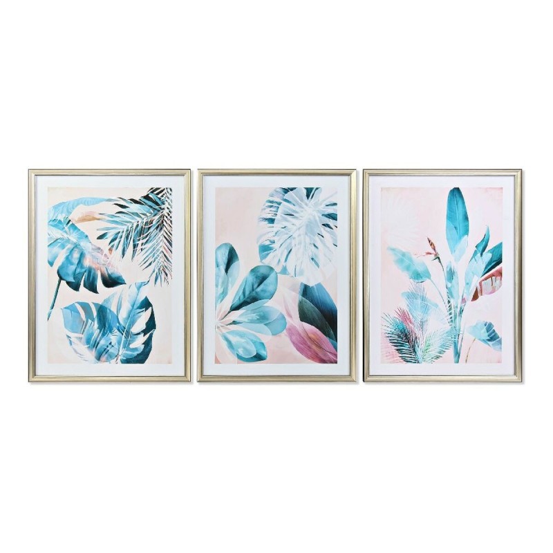 Painting DKD Home Decor 60 x 4 x 80 cm Tropical (3 Pieces)