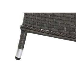 Garden sofa DKD Home Decor Crystal Grey Polyester synthetic rattan Steel Dark brown (175 x 73 x 81 cm)