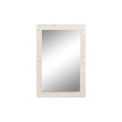 Wall mirror Home ESPRIT White Natural Mango wood Indian Man 94 x 3 x 140 cm