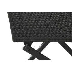 Table set with 2 chairs Home ESPRIT Black Steel synthetic rattan 58 x 58 x 71,5 cm