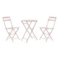 Table set with 2 chairs DKD Home Decor MB-177410 Pink 60 x 60 x 75 cm (3 pcs)