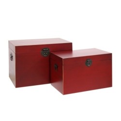 Set of Chests ORIENTE Wood 60 x 40 x 42 cm (2 Pieces)