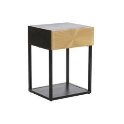 Nightstand DKD Home Decor Golden 35 x 40 x 55 cm Black Metal Wood