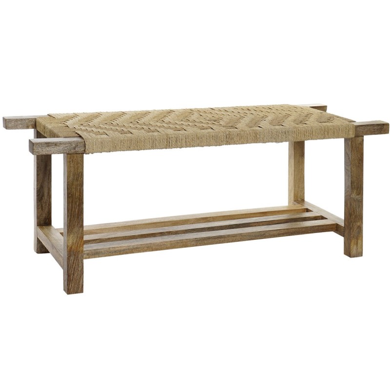 Bench DKD Home Decor Natural Rope Mango wood 127 x 41 x 48 cm 127 x 41 x 47 cm