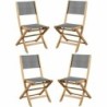 Garden chair Acacia Grey 50 x 57 x 90 cm (4 Pieces)