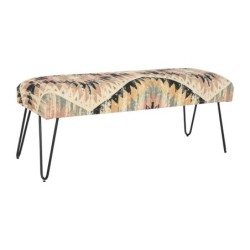 Bench DKD Home Decor 121 x 41 x 48 cm Black Metal Multicolour