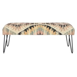 Bench DKD Home Decor 121 x 41 x 48 cm Black Metal Multicolour