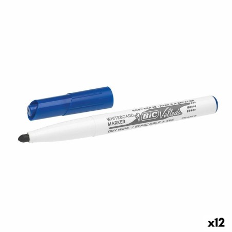 Whiteboard marker Bic Velleda 1741 Blue White (12 Units)