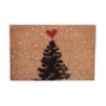 Doormat House of Seasons Christmas tree Red (60 x 40 cm)