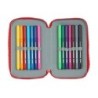 Double Pencil Case Atlético Madrid Red Navy Blue (28 Pieces)