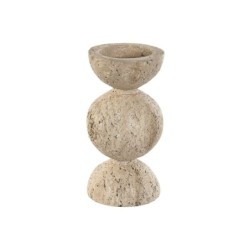 Candleholder Home ESPRIT Beige Magnesium 12 x 12 x 24 cm