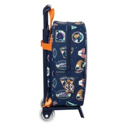 School Rucksack with Wheels Buzz Lightyear Navy Blue (22 x 27 x 10 cm)