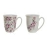 Cup with Tea Filter Home ESPRIT Blue White Pink Stainless steel Porcelain 380 ml (2 Units)