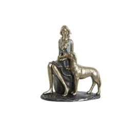 Decorative Figure DKD Home Decor Blue Golden Lady 15 x 9,5 x 18 cm