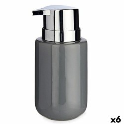 Soap Dispenser Grey Silver Metal Ceramic 350 ml (6 Units)