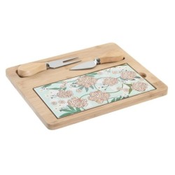 Snack tray DKD Home Decor 24,5 x 20 x 1,2 cm Beige Green Stoneware