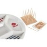 Appetizer Set DKD Home Decor 23,5 x 23,5 x 7 cm Red Blue White Stoneware Mediterranean Houses