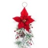 Door Hanger Christmas Red Multicolour Plastic Fabric Pineapples 60 cm