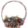 Christmas bauble Red Multicolour Rattan Plastic Foam Pineapples Basket 21 x 21 x 30 cm