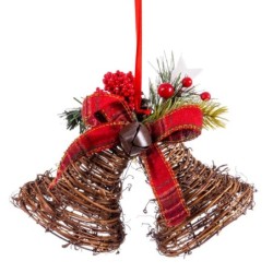 Christmas bauble Red Multicolour PVC Rattan Hoods 10 x 10 x 22 cm