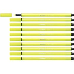 Felt-tip pens Stabilo Pen 68 Fluorescent Yellow (10 Pieces)