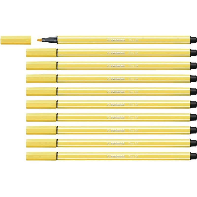 Felt-tip pens Stabilo Pen 68 Yellow (10 Pieces)