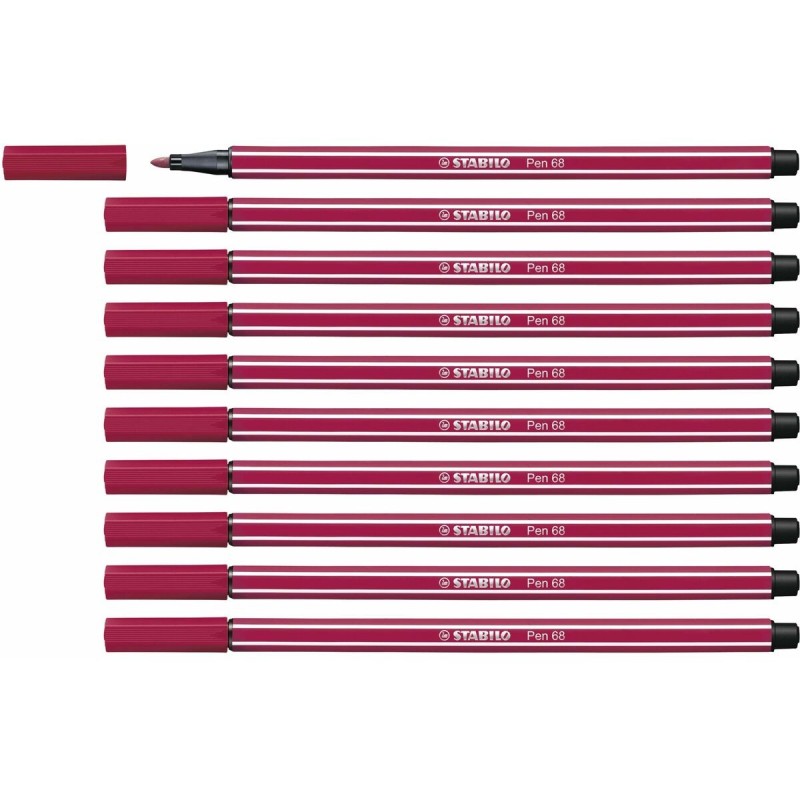 Felt-tip pens Stabilo Pen 68 Dark Red (10 Pieces)