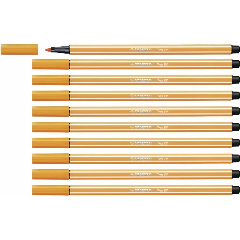 Felt-tip pens Stabilo Pen 68 Orange (10 Pieces)