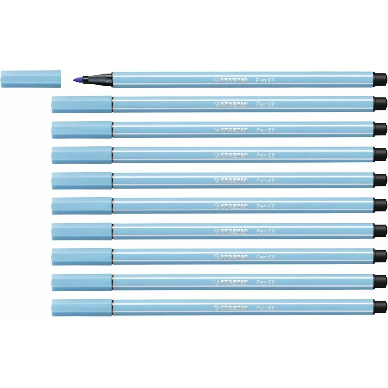 Felt-tip pens Stabilo Pen 68 Celeste (10 Pieces)