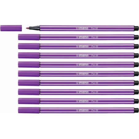 Felt-tip pens Stabilo Pen 68 Lilac (10 Pieces)