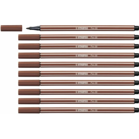 Felt-tip pens Stabilo Pen 68 Brown (10 Pieces)