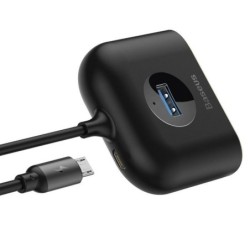 USB Hub Baseus Square round 4-in-1 Black