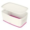 Storage Box Leitz MyBox WOW With lid Fuchsia Small White ABS 31,8 x 12,8 x 19,1 cm