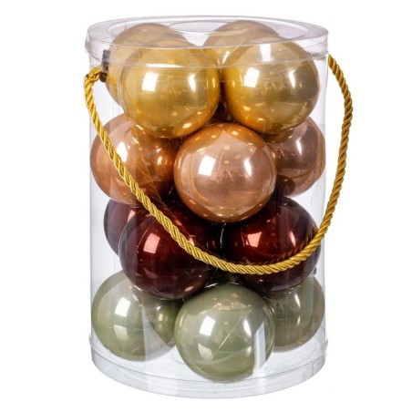 Christmas Baubles Multicolour Plastic 6 x 6 x 6 cm (16 Units)