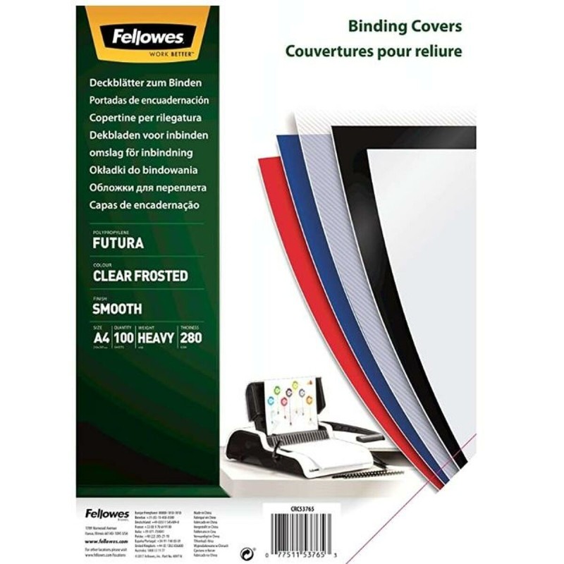 Cover Fellowes Futura 100 Units Binding Transparent A4 polypropylene Plastic (100 Units)