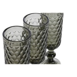 Set of cups Home ESPRIT Grey Crystal 150 ml (6 Units)