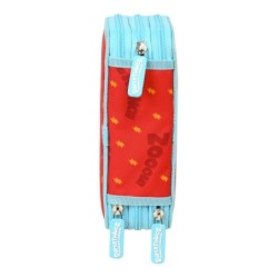 Triple Pencil Case SuperThings Kazoom Kids Red Light Blue (12.5 x 19.5 x 5.5 cm) (36 Pieces)