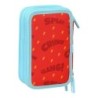 Triple Pencil Case SuperThings Kazoom Kids Red Light Blue (12.5 x 19.5 x 5.5 cm) (36 Pieces)