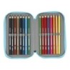 Triple Pencil Case SuperThings Kazoom Kids Red Light Blue (12.5 x 19.5 x 5.5 cm) (36 Pieces)