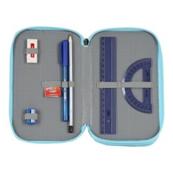 Triple Pencil Case SuperThings Kazoom Kids Red Light Blue (12.5 x 19.5 x 5.5 cm) (36 Pieces)