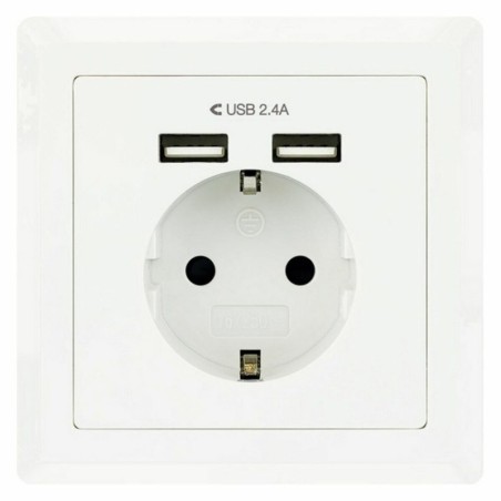 Wall Plug with 2 USB Ports TooQ 10.35.0010 5V/2.4A White 2,4 A