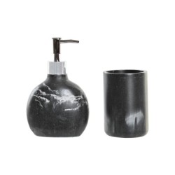 Bath Set DKD Home Decor Black Resin Plastic 11 x 6 x 17 cm